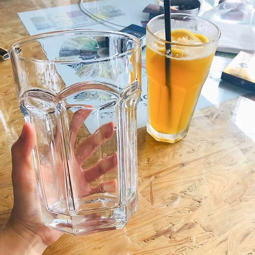 Quhe internet celebrity ins style restaurant extra large capacity glass 500ml cup drink cup fruit tea cup mojito cup 850ml summer exclusive/(mouth 12 height 16.3cm)