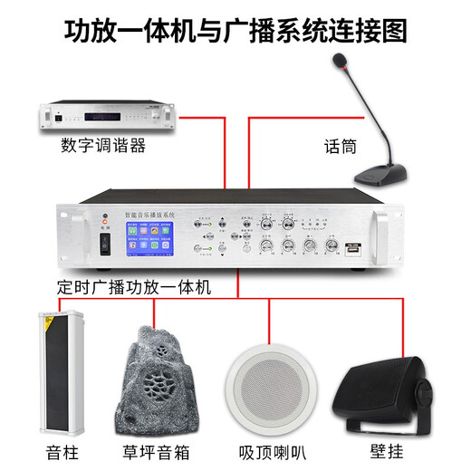 SABO MP3 timing player amplifier campus broadcast system set school smart music automatic bell programmer APM-6250 250w timing amplifier all-in-one machine