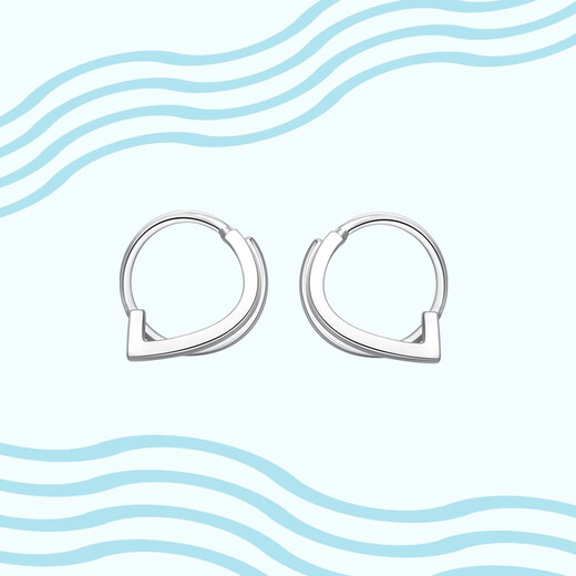 Chow Tai Fook PT G&W Series True Me-Simple PT950 Platinum Earrings Birthday Gift PT160370