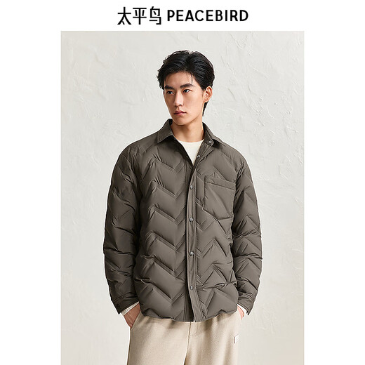 PEACEBIRD Herren-Daunenjacke, leicht, für den Winter, Revers, warme und kältebeständige Kleidung, lässig, locker, Schwarz, XL