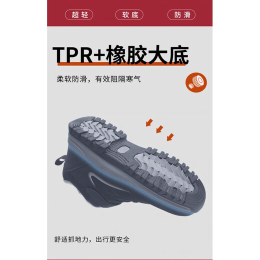 老人鞋冬季爸爸妈妈棉鞋女羊毛加厚加绒保暖鞋中老年健步鞋爸爸鞋 黑玫红9209女款 38
