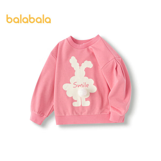 Balabala children's sweatshirt girls 2024 spring and autumn cartoon rabbit sweet round neck pullover top cute 208324121001