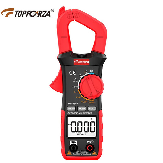 拓伏锐（TOPFORZA）钳形表 数字钳型万用表 电流钳表 真有效值自动关机电工多用表 3 3/4位迷你款 DM-9905