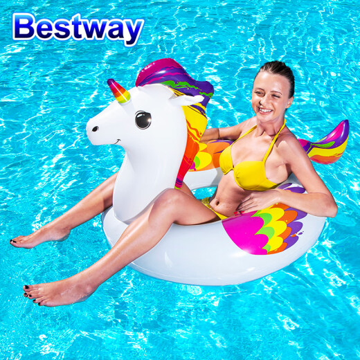 Bestway Baishile children's swimming ring thickened water inflatable seat ring swimming pool child lifebuoy armpit swimming ring floating ring water toy swimming equipment unicorn 36159