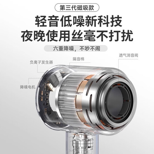 Chizu Huaqiangbei 2024 Top Equipped with 3.5 Billion Negative Ions for Hair Care Leafless Hair Dryer Home Silent Negative Ions High Power No Hair Damage High Speed High Wind Hair Dryer Officially Equipped New Starlight Silver 3 Billion Negative Ions Hair Care 10s Quick Dry Top Ten Hair Dryers Dynamic Hot and Cold Wind Repair Damaged Hair 1.8 Meter Cord