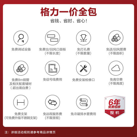 Gree Central Air Conditioning Duct Fan Fengjingxiang 2 HP First Class Energy Efficiency One Price All-inclusive Seiko Installation