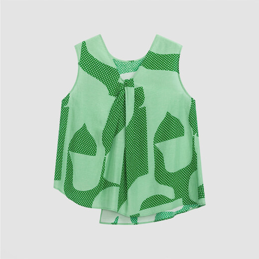 
Bobo [Mulberry Silk] Bobobo dot geometric shirt for women's summer new style shopping mall same sleeveless shirt BDR2HD1343 L14 forest green flowers L