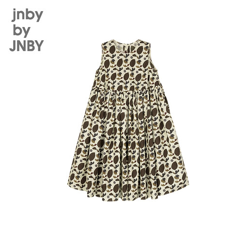 jnby by JNBY江南布衣童装无袖连衣裙夏可爱图案休闲中长款裙子女童1N5G12350 248杂咖 100 cm