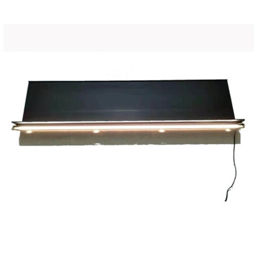 Creative wall rack aluminum alloy LED light luminous shelf storage rack hanging wall creative with light built-in book and wine rack gold black 800MM external power supply