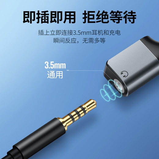 Green-vernetzte Kopfhöreradapter-Typ-C bis 3,5 mm Audio-Datenkabel USB-C-Konverter aufladen und Songs 2-in-1 für Xiaomi 10/9 Huawei Mate40pro geeignet