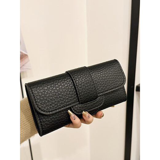 Cool Känguru neues Diamantmuster Frauen Brieftasche Langes Multifunktionsbrieftasche Neues Modes Bag Hand Holding Wallet Reißverschluss Schwarz SH729-5