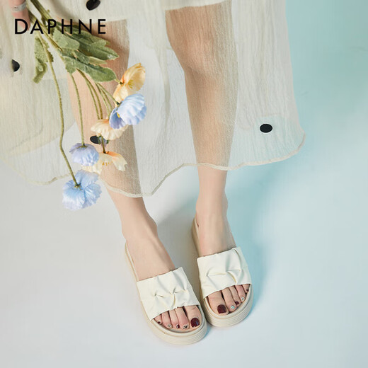 Daphne slippers for women thick sole comfortable flip flops on the beach sandals for women 4023303041 Beige 37