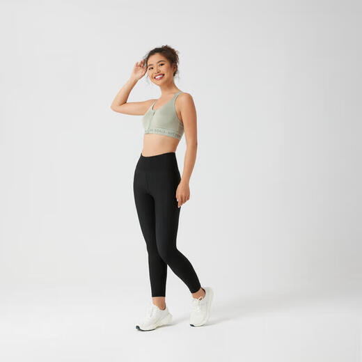 Decathlon sports bra large size strong support all-in-one bra quick drying olive green XL4729929