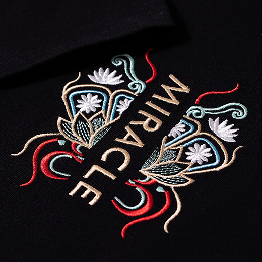 Denon Supreme kurzärmelige T-Shirt für Männer und Frauen Modemarke Sommer chinesischer Stil Phoenix Sticked Lose Kurzärmer T-Shirt T681 Schwarzer XL-Code (Empfohlen 135-155jin [Jin gleich 0,5 kg]))