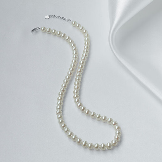 Pearl Queen S925 Silver Freshwater Pearl Necklace 6-7mm Nearly Perfect Round Extremely High Light Clavicle Necklace Birthday Gift for Girls