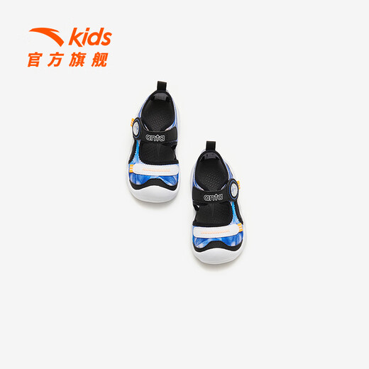 ANTA Children's Sandals 2026 Summer New Boys and Girls Baby Sandals Baotou Soft Sole Breathable Sports Beach Shoes True Blue/Anta White/Black-4 20