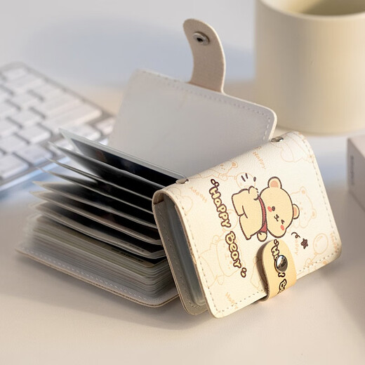 MAIWEINI card bag large capacity multiple card slots mini cute all-in-one bag business card holder ID card driver's license bank card holder for men and women Pacha dog 22 card slots