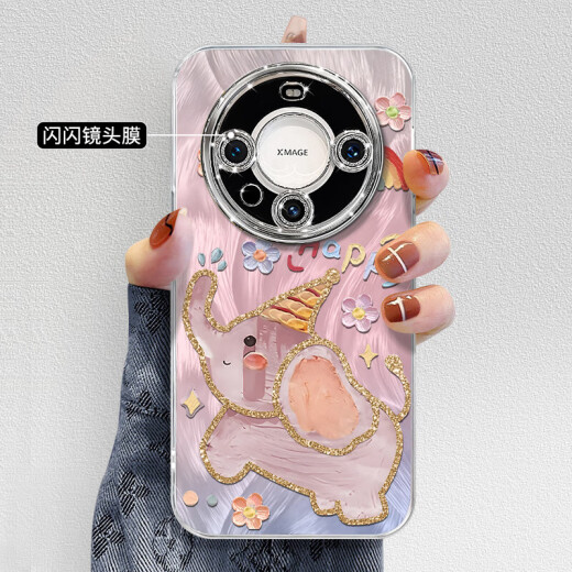 小米手机适用自带镜头膜适用华为mate60pro手机壳mate60的新款mate40epro套P40pro+全包pura70加p60支 【NM13548萌萌小飞象+隐形支架】自带电镀闪 华为 Mate