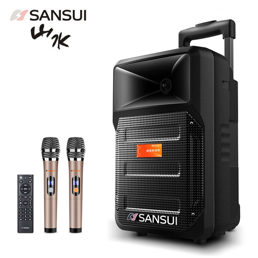 SANSUI A8-66 8-inch square dance audio outdoor karaoke audio Bluetooth speaker teaching amplifier ktv audio all-in-one karaoke mobile portable trolley audio flagship version 8-inch bass + dual microphone