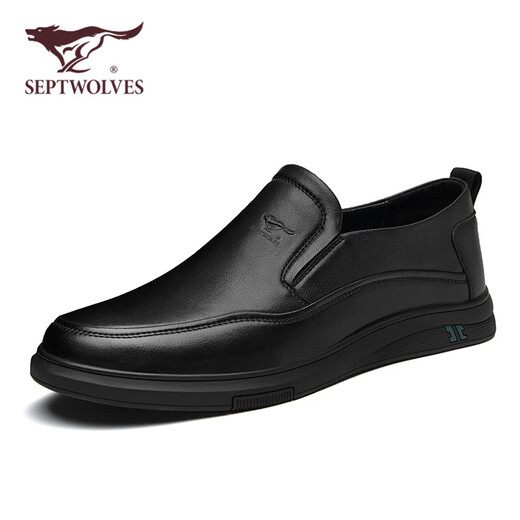 Septwolves men's shoes versatile shoes men's slip-on casual shoes men's leather shoes men's W8323068895 black 40