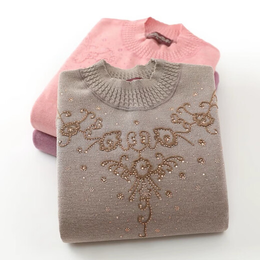 Yu Zhaolin Mother's Autumn and Winter Warm Underwear Plus Velvet Thickened Suit Women's Grandma Autumn Clothes Old Lady Clothes for the Elderly Camel 2XL (Reference 110-125Jin Jin is equal to 0.5 kg)