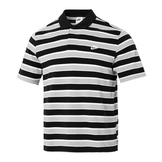 耐克（NIKE）短袖男装夏新款运动服翻领POLO衫针织透气运动T恤FN3897-010 FN3897-010/黑灰条纹 2XL