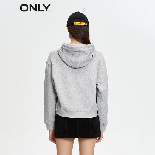 ONLY秋冬运动风连帽字母印花宽松卫衣女|12349S014 G11  浅灰花色 M 165/84A