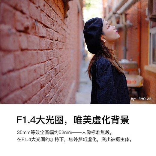 Mingjiang 35mm f1.4 large aperture fixed focus portrait lens half frame suitable for X mount E mount Z mount RF mount mirrorless camera lens black Sony E mount (half frame)