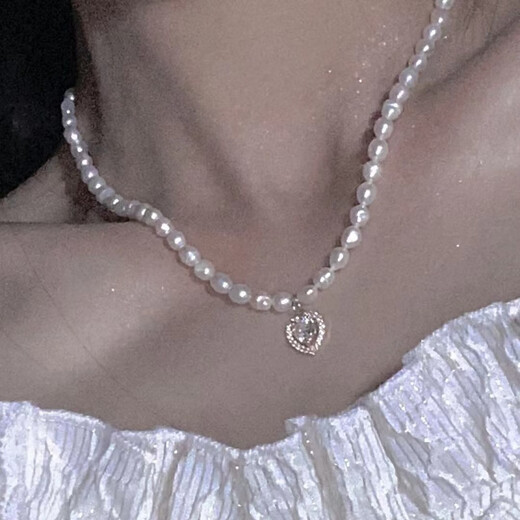 Baroque pearl pendant minky design cream sweetheart freshwater necklace love lock cream sweetheart necklace one