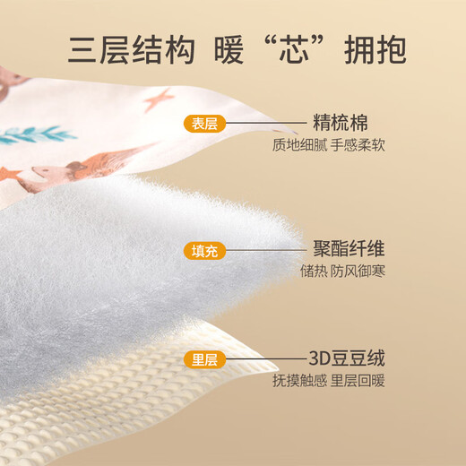 Colcha de bebé de Insho engrosado y caluroso edredón recién nacido algodón de algodón puro recién nacido Baby Anti-Shock Sleeping Swilling Bosque Naranja puede quitar el núcleo interno 90 cm*90 cm