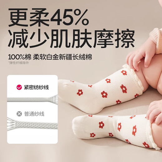 Baby Newborn Baby Socks Spring Autumn and Winter Cotton Socks Children's Mid-Tube Socks Female Baby Lace Socks Girls 0-6 Months