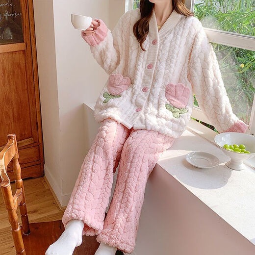 依慕琪孕妇保暖衣加厚加绒200斤可穿秋冬胖mm大码孕妇睡衣女冬季加绒加 加绒-my 9918 (帕恰狗) 10XL l(100-120.2