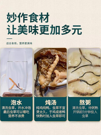 雄风道正宗冬虫夏草虫草头期藏区雪域冬虫夏草过节送礼礼盒装 3根/克 20克装