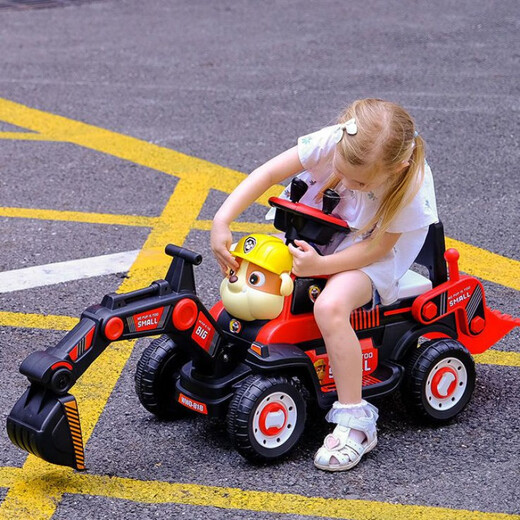 Babypure Shine El vehículo eléctrico infantil se puede asentar para personas Excavador eléctrico Ingeniería de vehículos infantiles Vehículo de vehículos y niñas Cartoon Cargando Toy Carr - Amarillo/Modelo eléctrico/Arm/Manual Battery Música Luz