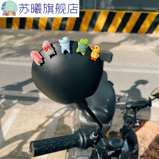 Diamond Electric Vehicle Decoration Small Ornaments Mini Girls Battery Vehicle Accessories Motorcycle Rearview Mirror Car Interior Decorations Spongebob Family Five Pack + Seamless Adhesive