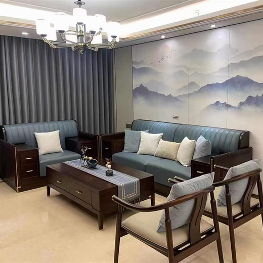 南洋胡氏鸿运系列 HS9921长茶几 爱里古夷苏木 轻奢新中式 HS9921长茶几1450*800*450