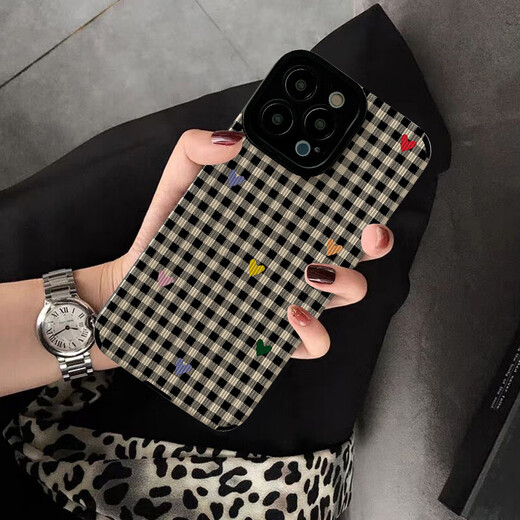Shuncan gilt für Apple 15 iPhone14 Phone Case 13 12 Pro Max iPhone15 Neues Modell 11 XSMAX Vertikale Balken P3271 Schwarz -Weiß -Plaid -Farbe Love iPhone15