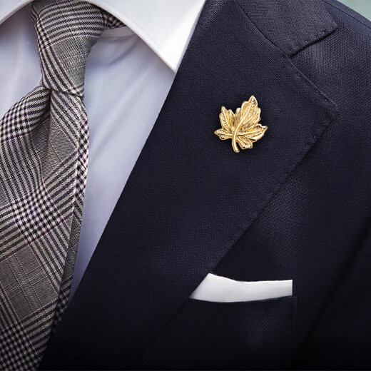 Kaflink (KFLK) silver gold maple leaf brooch high-end lapel pin button collar button collar corner button suit clothing accessories men's badge breast button XZ-K019 gold 1 piece