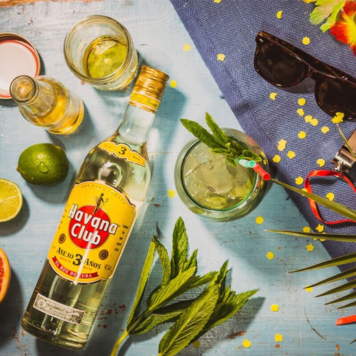 哈瓦纳俱乐部正品行货 朗姆酒 古巴原装原瓶进口陈酿洋酒烈酒基酒 节日送礼 白朗姆3年 50mL 1瓶