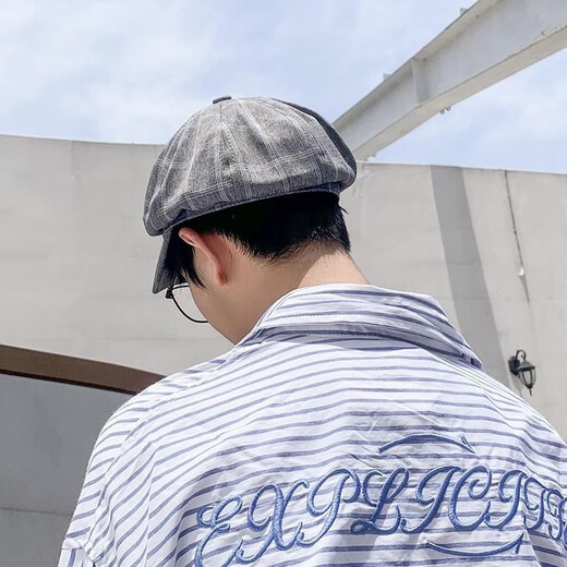 畅印复古英伦八角帽男日系报童画家鸭舌贝雷帽男士春秋酷帅情侣同款帽 米色