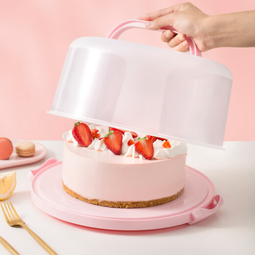 Magic Kitchen Baking Tools Cake Box 6-10 Inch Round Duplicate Household Portable Transparent Packaging Fresh Dessert Box Pink