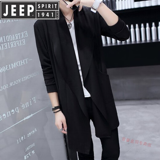 Jeep Spirit Spring и летняя средняя для средней длины корейская версия для мужчин, длинная сверхничная и красивая молодежная модная модная тонкая куртка на мысе 9909 Лацфель серый s