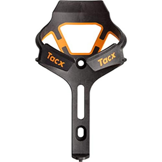 Tacx carbon fiber bicycle water bottle cage, lightweight minimalist design, matte orange, strong clamping, 22g ultra-light