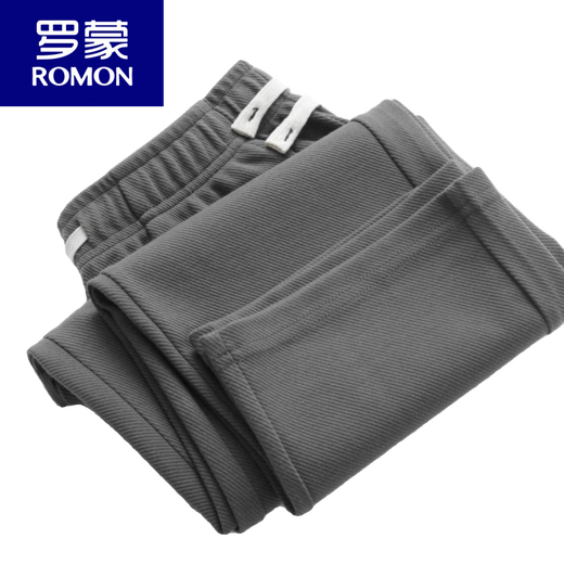 罗蒙（ROMON）大码300斤春秋斜纹重磅直筒卫裤男美式运动裤宽松垂感百搭休闲裤 藏青色 XL 适合85-125斤