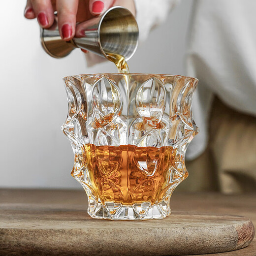 BOHEMIA Czech imported crystal glass whiskey glass bottle wine set creative personalized wine glass Fortune | Wine bottle 900ml + 2 pieces of Fortune