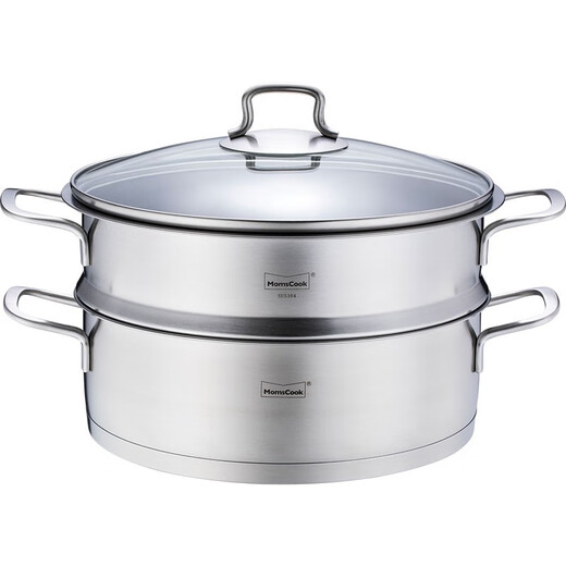Momscook stainless steel steamer 28cm single layer steamer steamer tray 304 material MT2808ST