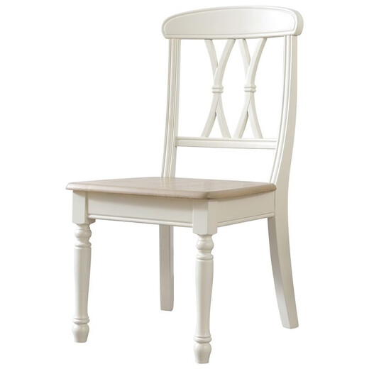 Printed American country style full log dining chair, white color solid wood retro home dining chair #8925 9925 egg white + khaki gray (need to take two shots