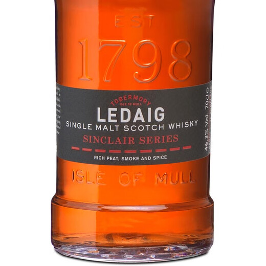 利得歌（LEDAIG）辛克莱系列 里奥哈酒桶 苏格兰单一麦芽威士忌 700ml 46.3度 洋酒