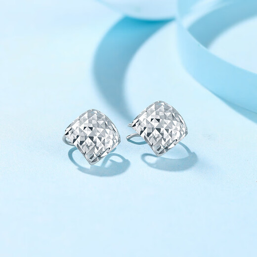 Liuguifu Jewelry Platinum Earrings Women's PT950 Imitation Diamond Starlight Earrings Birthday Gift 1.25g