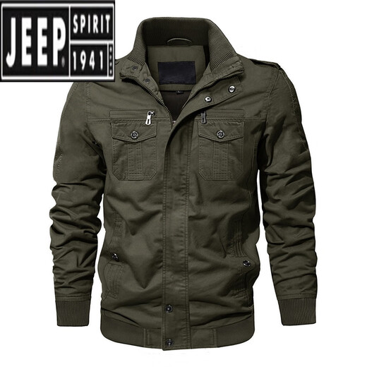 Jeep (Jeep) 2024 Herbst- und Winter-Winter-Plus-Fleece-verdickter Herren-Outdoor-Jacke von Pure Cotton Casual Working Jacket Großgröße Lose Wear-Resistant Top 9903 Khaki M 90-115jin [Jin gleich 0,5 kg] Empfohlen